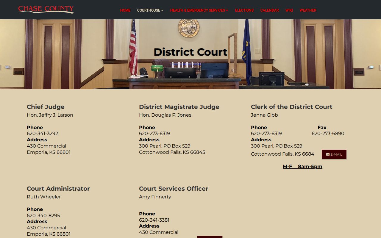 Chase County District Court disposition records for Matfield Green arrests